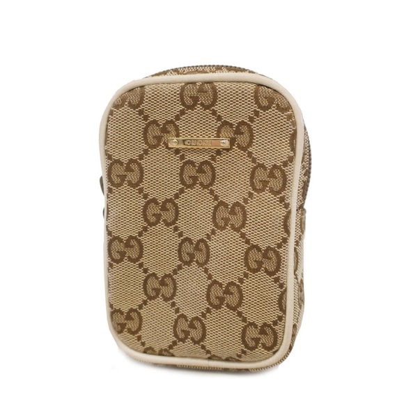 AUTH Gucci Super Mini pouch cigarette case beige tan supreme monogram canvas bag - Picture 2 of 6